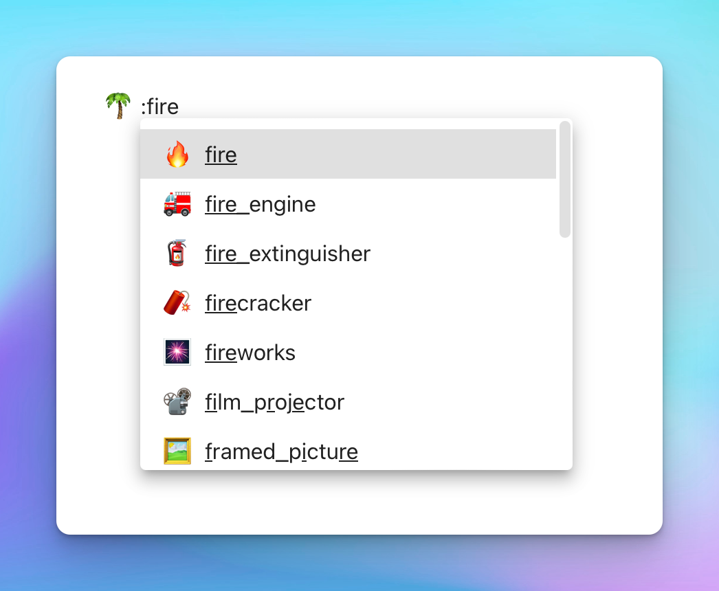 Autocompletion for emojis