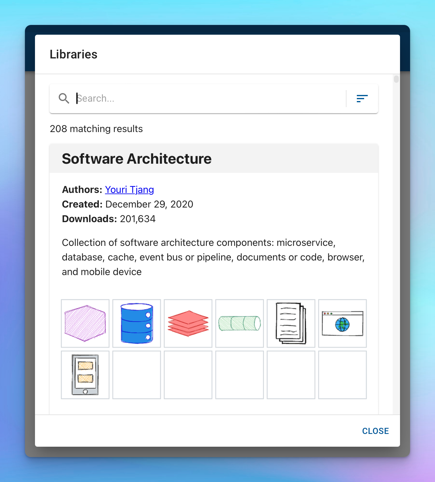Built-in libraries browser